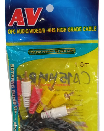Cable 3rca A 3rca Macho Audio Video Mini Plug 1.5 Mt Otiesca
