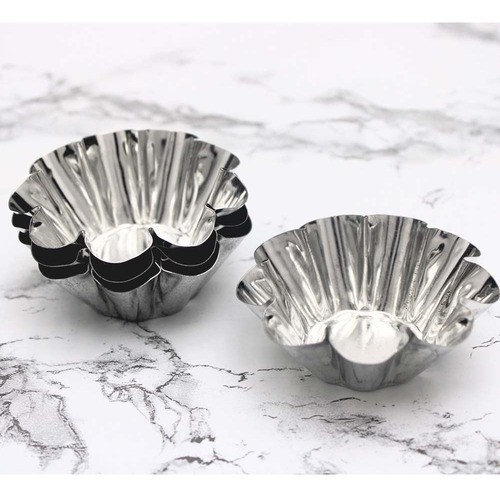 Set 4 Moldes Aluminio Pasteleros Horno Tarta 50 Ml - 4 Pzas Color Plateado
