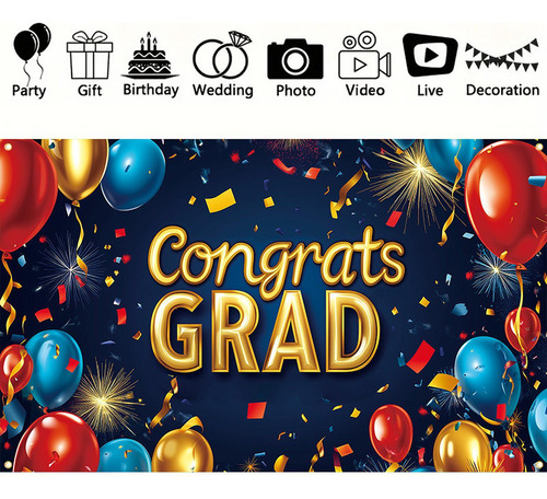Gran Pancarta De Felicitaciones De Graduación, Decoración