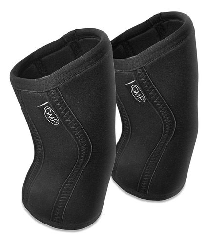 Par Rodilleras P/ Levantamiento Elástico Neoprene 7mm Gmp Color Negro Talle Xl