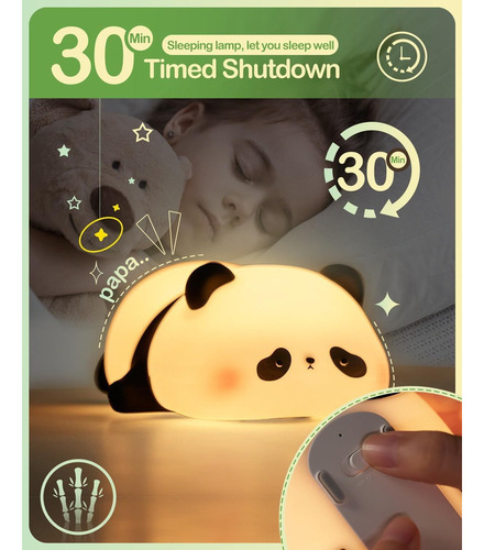 Lámpara De Noche Panda Pat Night Light De Silicona, Regalo A