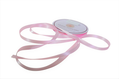 Listón Satinado Económico Satinado 2 Caras 1cm Con 50 Metros Color Rosa
