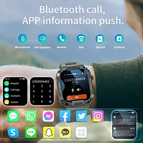 Reloj Inteligente De Llamada Bluetooth Resistente Al Agua