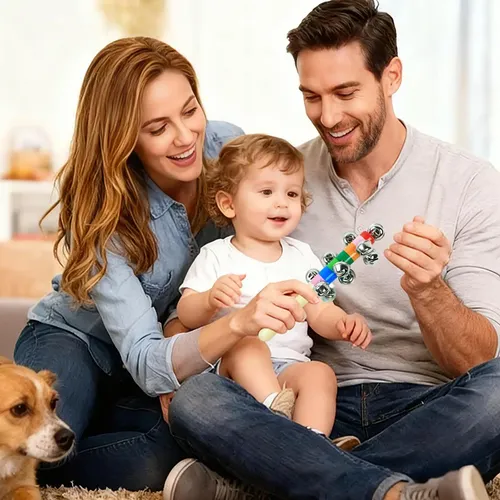Cascabeles De Mano Con Mango De Madera | Juguete Musical Rítmico Arcoíris Para Niños De 2 Años+ | Ideal Para Fiestas Navideñas Y Juego Sensorial