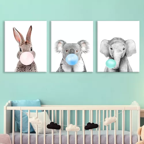 Cuadros infantiles de animales. Decoración de la habitación del bebé o  niños y niñas. Póster para niños, descarga digital instantánea -  México