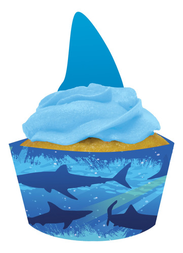 Creativa Conversion Tiburon Splash  Cupcake Pick Decoracion