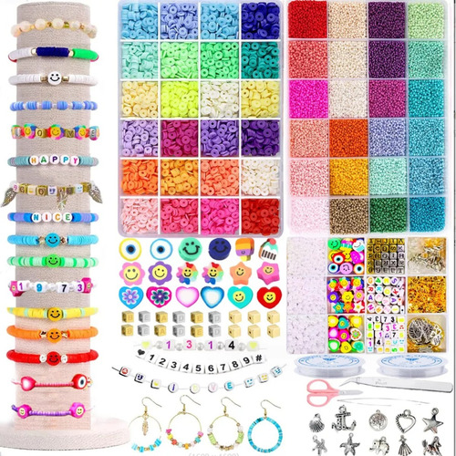 Juego De Abalorios De Bricolaje Para Hacer Pulseras 17800+