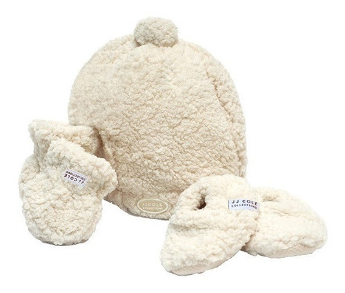 Set De Gorro, Botitas, Mitones Corderito Jjcole Bebés 0 A 6