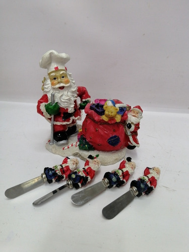 Imagen 6 de 10 de Juego Mantequilleros Navidad Italy Marmolina Papa Noel