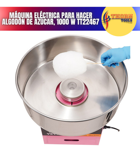 Máquina Eléctrica Para Hacer Algodón De Azúcar, 1000 W Color Rosa