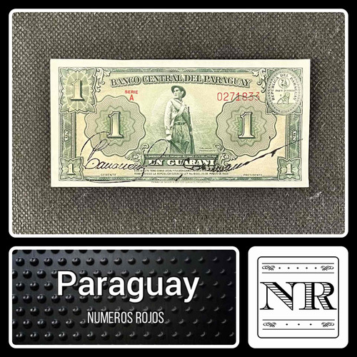 Paraguay - 1 Guarani - Año 1952) - P #185 - Pequeño - Rojo