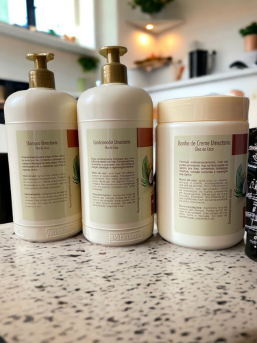 Kit 1 Shampoo 1 Condicionador 1 Banho De Creme 1l