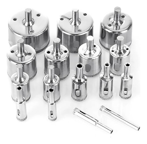 Set 16 Brocas Copa Para Cerámica Mármol Vidrio Piedra 6-50mm