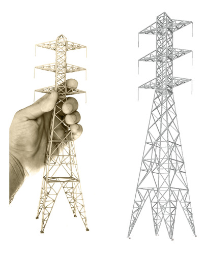 Miniatura Torre Transmissao Energia Escala Ho - 1:87 Maquete