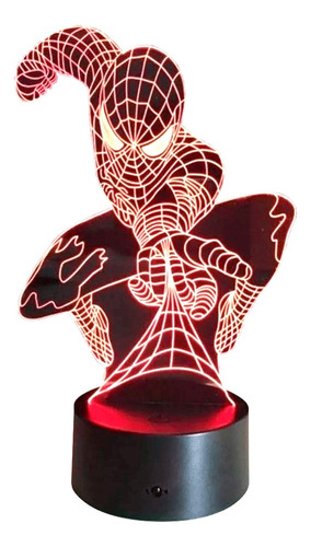 Lámpara 3d Amazing Spider-man Base Negra + Pilas Y Control
