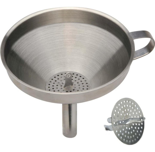 Embudo De Acero Inoxidable Norpro 14 Cm Con Colador