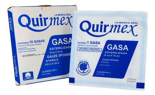 Gasa Esterilizada Quirmex 10 X 10 Caja Con 10 Piezas