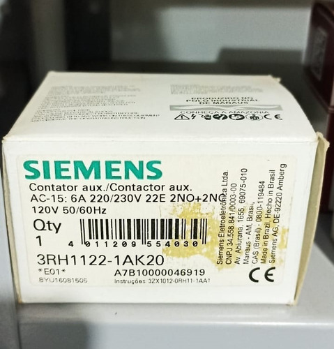 Contator Auxiliar 3rh1122-1ak20 127v Siemens