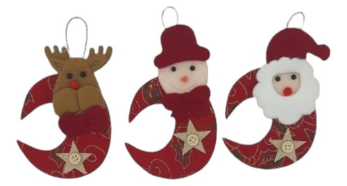 Adornos Navideños Muñecos Colgantes De Fieltro 12 Pzs