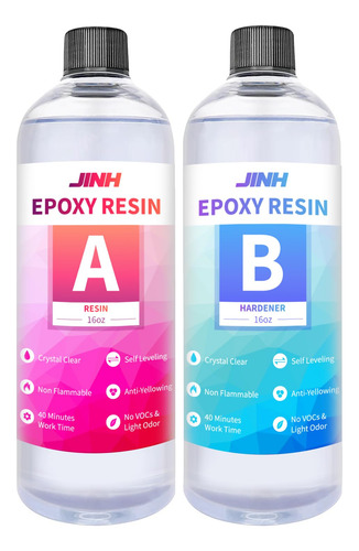 Resina Epoxi De 32 Oz, Resina Epoxi Transparente De Sec...