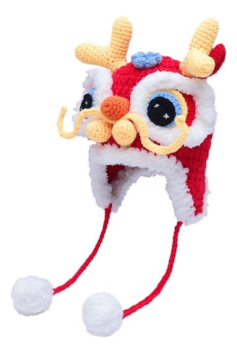 Gorro De Punto Año Del Dragón Cabeza De Tigre Chino Cabeza