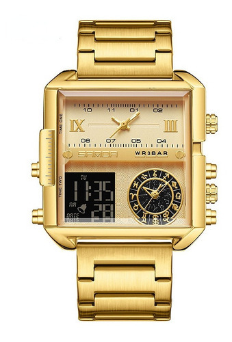 Relojes Luminosos De Acero Inoxidable De Lujo Para Hombre Color De La Correa Dorado