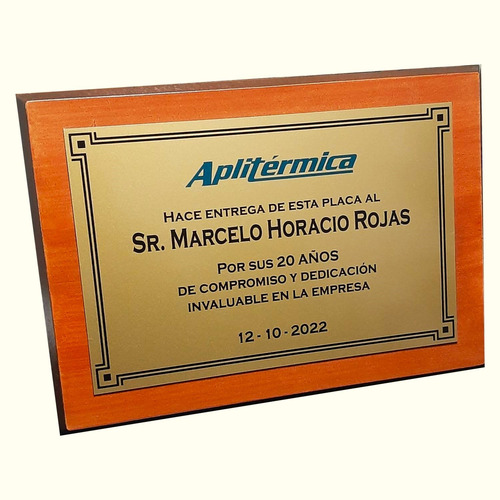 Placa Premio Conmemoracion Homenaje Reconocimiento Monumento