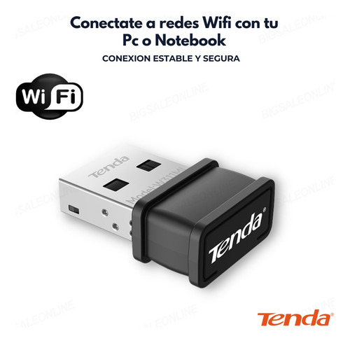 Adaptador Antena Wifi Tenda/ Haz Que Tu Pc Se Conecte A Wifi