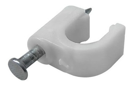 100pcs Grampo Fixa Fio Cabo Coaxial Miguelo 5mm Branco