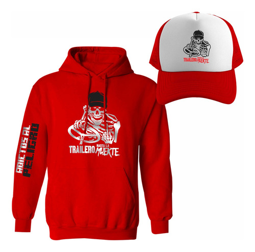 Kit Sudadera + Gorra Trucker Trailero Hasta La Muerte Skull