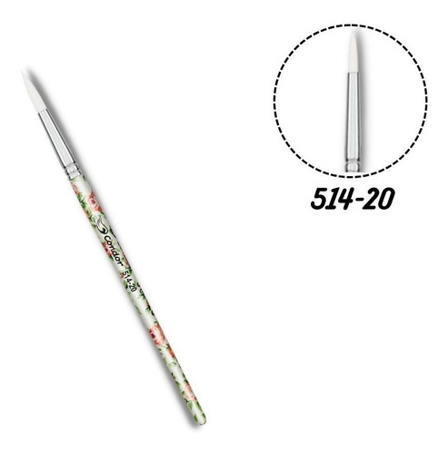 Pincel Condor 514-20 Redondo Sintético Cabo Extracurto Cor das cerdas Marrom