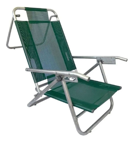 Reposera Sillon 5 Posiciones Aluminio Silla Baja Playa