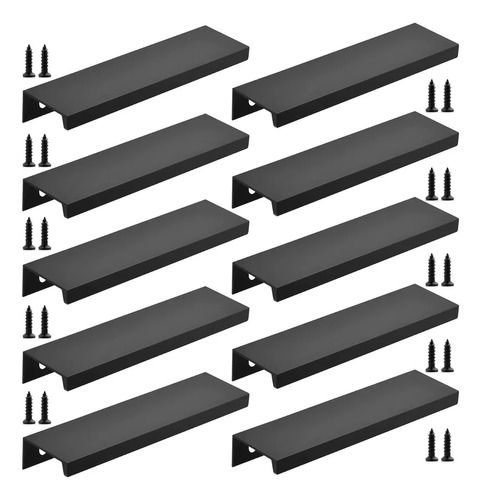 Pack 10 Tiradores Manilla Negro, Tirador Mueble Puerta 15cm