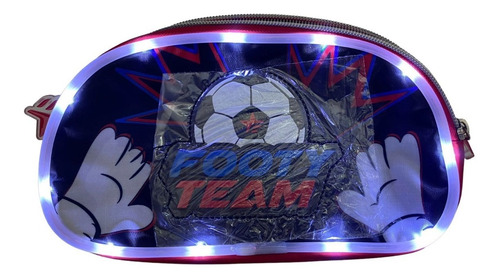 Cartuchera Luz Led Footy Varon Gamer Futbol Pelota 3d