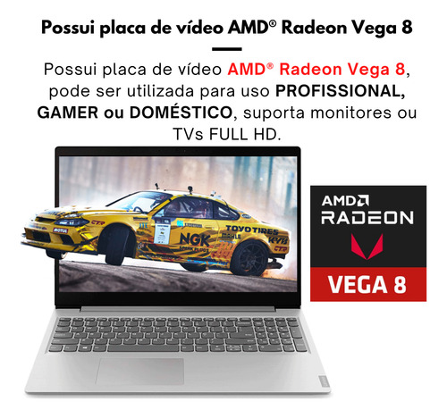 Notebook Gamer Ryzen 5 R5 Ssd 256gb 12gb Radeon Vega 8 W10 P (Recondicionado)