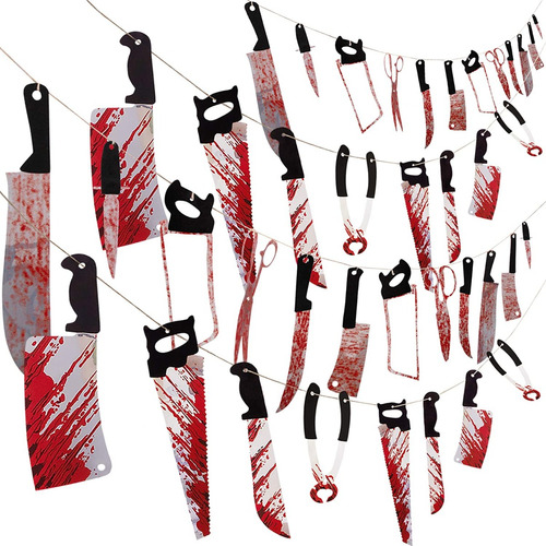 Halloween Fiesta Decoración Kits De Sangre Cuchillo 4 Tiras