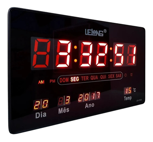 Termómetro LED de fecha con panel de reloj digital de pared y mesa