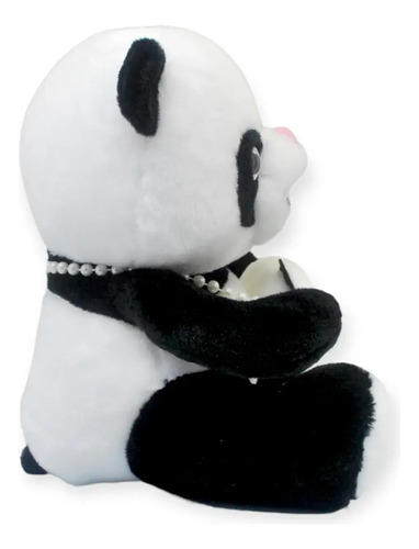 Panda De Peluche Bolso Pandita Suave Juguete Animales 23cm Color Negro