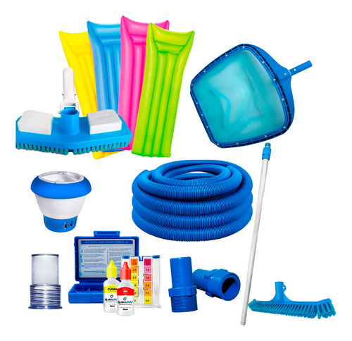 Kit De Limpeza Completo Para Piscina Inclui Colchão Inflável