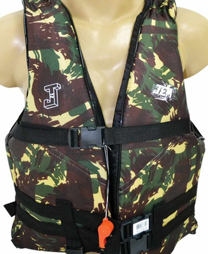 Colete Salva Vida - Camuflado - Aux. Flutuação 90 A 110kg
