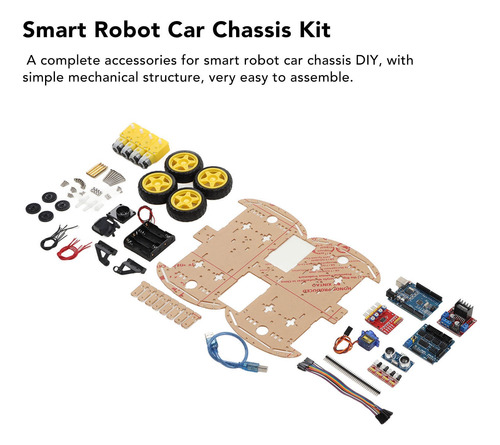 Chasis De Carro Kit Robot Compatible Para Arduino, 4wd