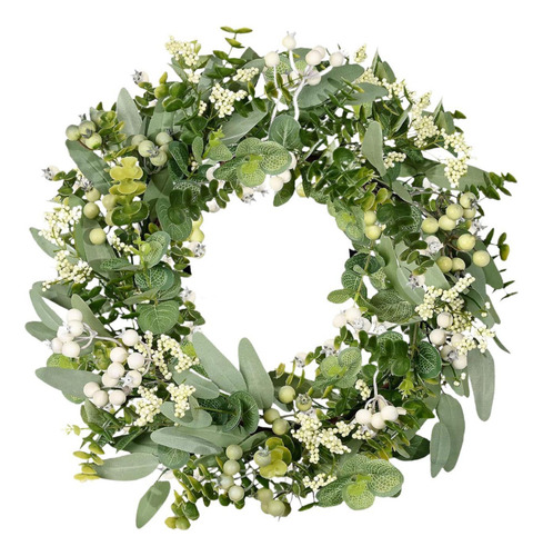 Corona De Eucalipto Verde Artificial, Corona Para Puerta,
