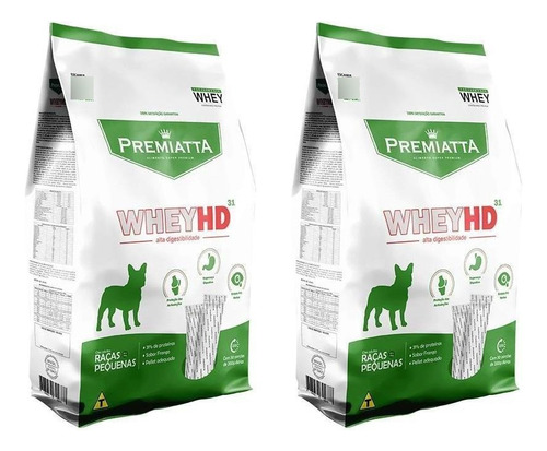 Kit 2 Pct Ração Premiatta Whey Hd 31 Cães Adultos Raças