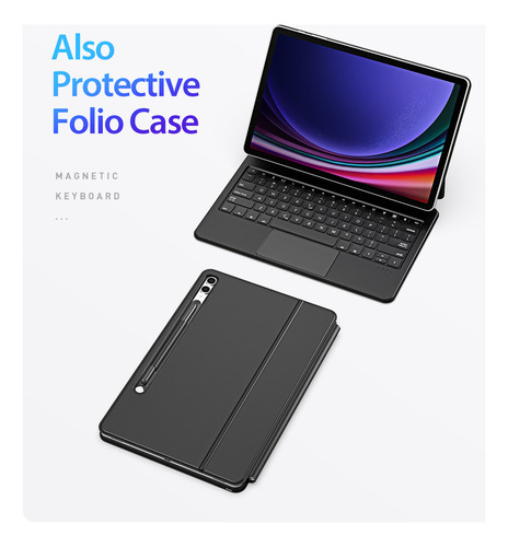 Teclado Magnético Para Galaxy Tab S7 Fe/ S7 Plus/ S8 Plus