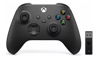 Control Negro Xbox + Adaptador Inalambrico Para Windows 10