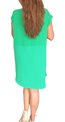 Imagen 2 de 6 de Vestido Camisero Poplin Elastizado Y Broderie