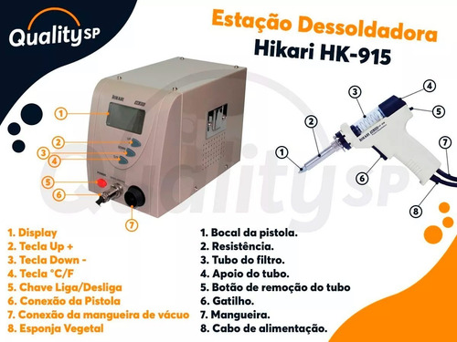Estacao Dessoldadora Hikari Hk-915 127v Ou 220v