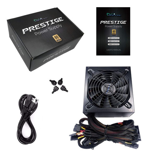 Fuente De Poder Apevia Prestige 800w 80 Plus Gold Activa Color Negro