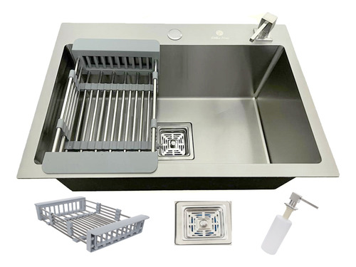 Cuba Gourmet Quadrada Aço Inox 304 Escovada 60x40 Acessórios