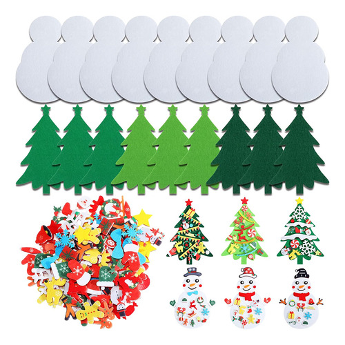 Diy Fieltro Árbol De Navidad Y Muñeco De Nieve Set Ma...